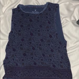 American eagle floral sleeves tank